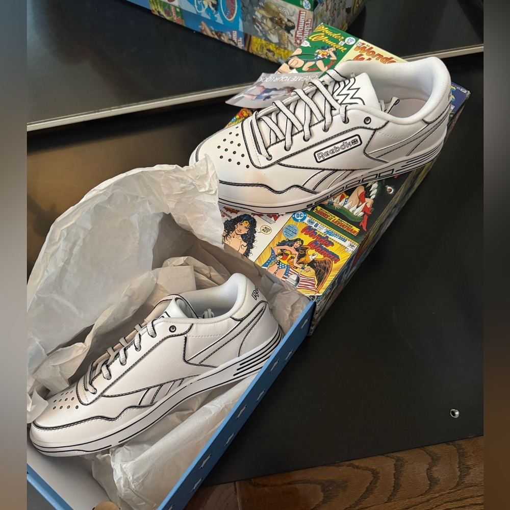 Reebok Classic White and Black Sneakers